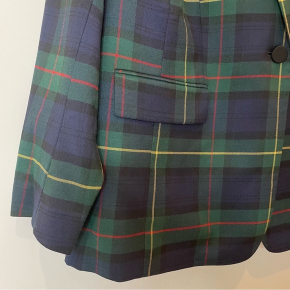Lauren Ralph Lauren Tartan Plaid Blazer Jacket Wool Blend Bullion Patch 16W NWT - Picture 6 of 15